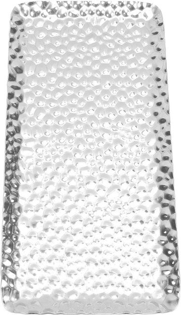 KaiSai Servierschale aus Edelstahl in Silber, rechteckig und gehämmert, B/T/H: 19,5 x 9,5 x 9,5 cm - Bild 1