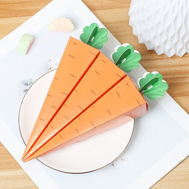 10 Stück Karotten Papier Pralinenschachteln in Orange als kegelförmige Geschenkbox für Ostern, Party und Kinder - Bild 1