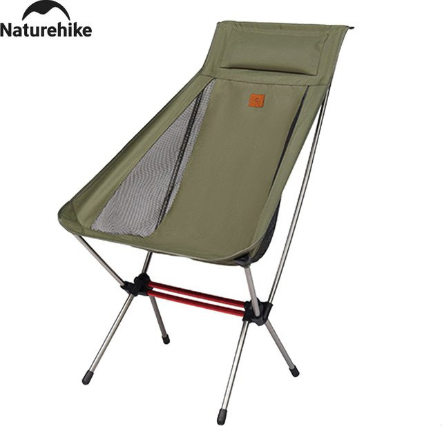 Naturehike Camping Mond Stuhl mit hoher Rückenlehne, ultraleichter Klappstuhl für Outdoor und Angeln, Farbe: Grün - Bild 1