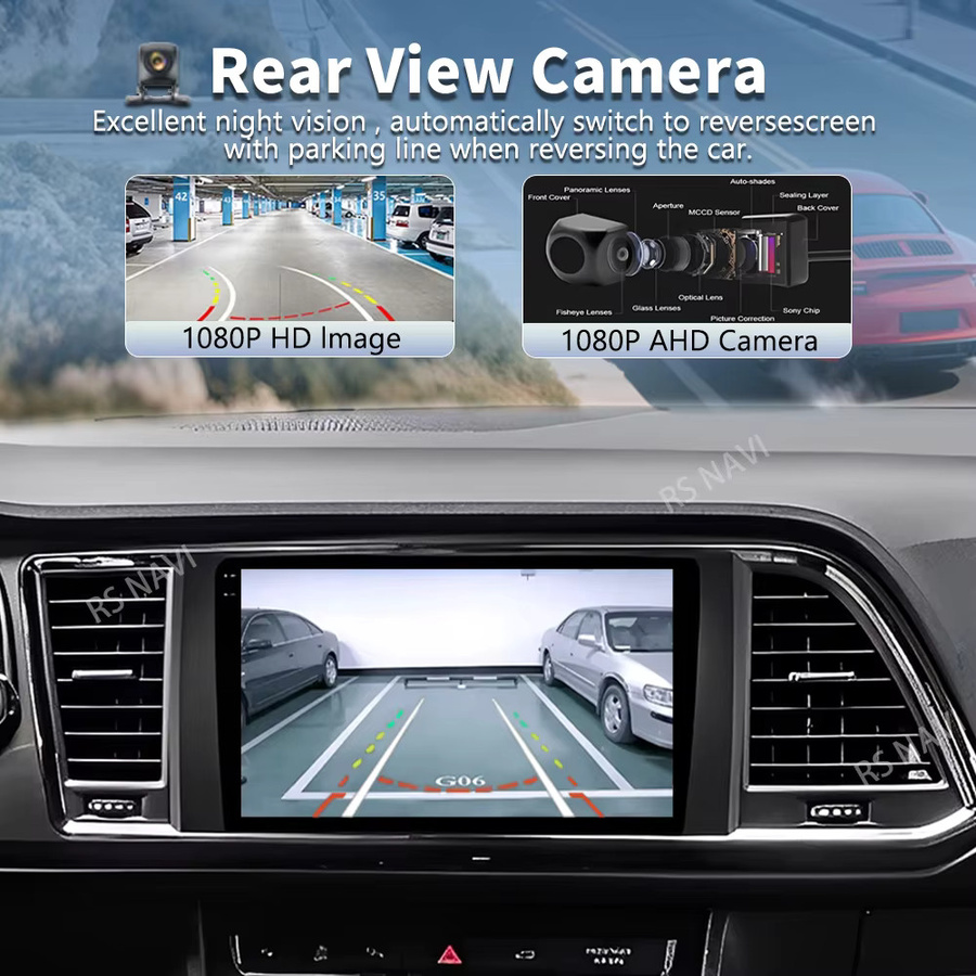 RSNAVI Android 16 Autoradio für Seat Ateca Cupra 2016 - 2023 mit 2K QLED Display, GPS, 4G, CarPlay und AI Sprachsteuerung in Schwarz - Bild 2