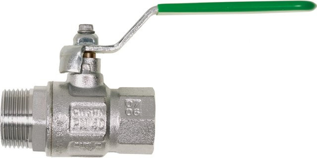 Geka Trinkwasserkugelhahn aus vernickeltem Messing mit Hebelgriff, IG 18,6 mm (1/2 Zoll) x AG 21 mm (1/2 Zoll), Farbe Silber - Bild 1