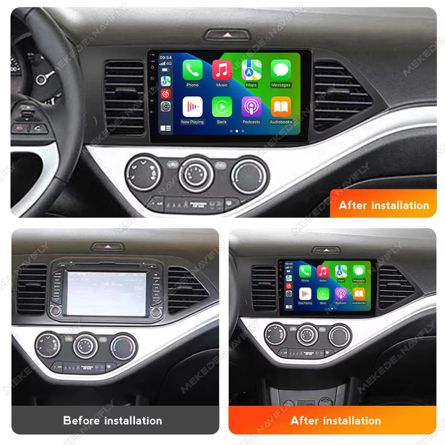 STRONGNAVI Android All-in-One Autoradio mit 9 Zoll HD-Bildschirm für KIA Morning 2 Picanto 2011-2017 inklusive Wireless Carplay, GPS, WiFi und Bluetooth in Schwarz - Bild 2