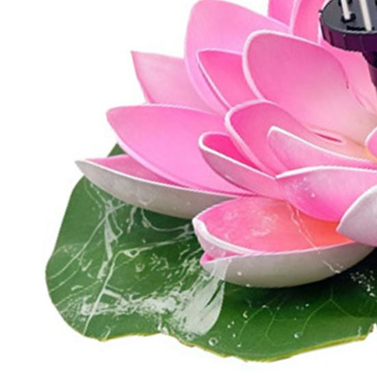 AtticusFox Solarbrunnen Lotus Schwimmbrunnen als Vogelbad in Violett - Bild 10