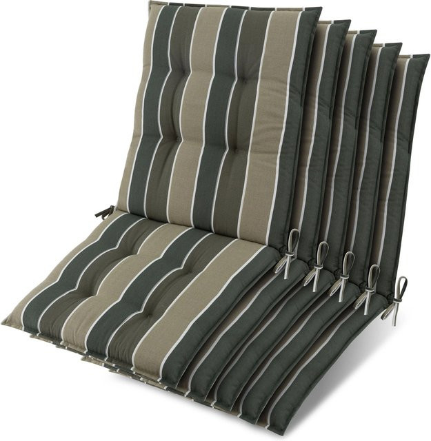 Beautissu 5er Set Sun-NL Auflagen für Niederlehner Liegen, Grün-Gestreift, B/T/H: 105 x 50 x 8 cm - Bild 1