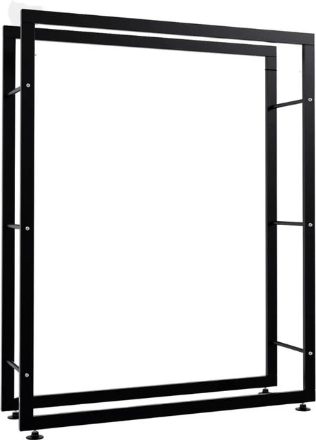 DELUKE Kaminholzregal aus Metall in Schwarz für den Innenbereich, B/T/H: 100 x 25 x 125 cm - Bild 1