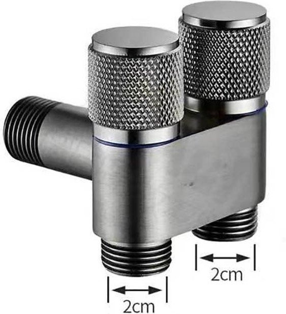 Binchi Outdoor Equipment WC-Bidet-Sprühgerät mit Dreieckventil und Doppelsteuerung in Brushed Steel, G1/2 Anschluss, Wandmontage - Bild 1