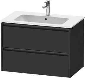 Duravit Waschtischunterschrank Ketho.2 in Graphit Matt mit 2 Schubladen, wandhängend, B: 81 cm, T: 48 cm, H: 55 cm - Bild 1