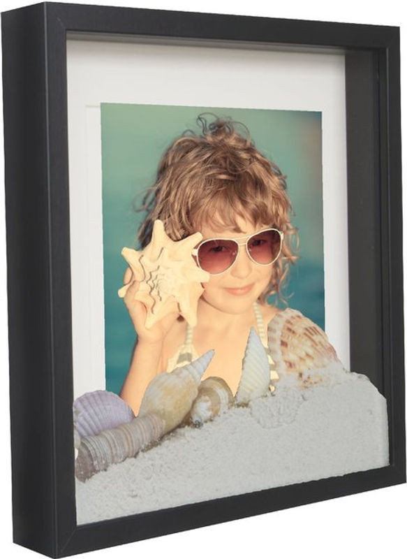 BD ART 3D Tiefenrahmen als Bilderrahmen mit Passepartout, quadratisch, schwarz, B/H: 28 x 28 cm - Bild 1