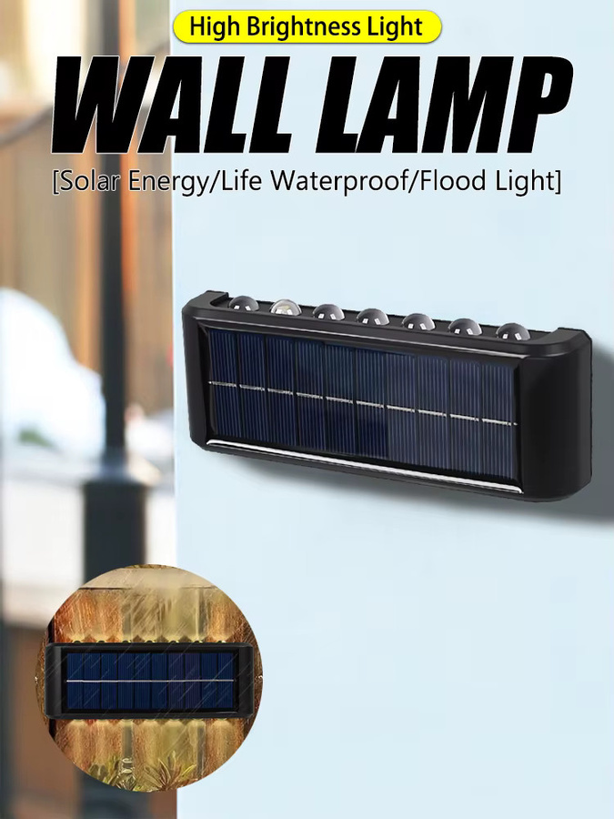 NEWBIRTH Solar-LED-Wandleuchte für den Außenbereich, wasserfeste LED-Zaunbeleuchtung für Garten, Hof und Veranda - Bild 6