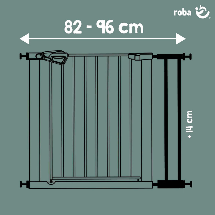 Roba Anbauteil Metall easySafe+ in Weiß oder Schwarz mit 14 cm Breite - Bild 2