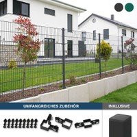 Home Deluxe Doppelstabmattenzaun MORATA aus verzinktem Stahl in Anthrazit, Höhe: 160 cm, Länge: 10 m - Bild 1