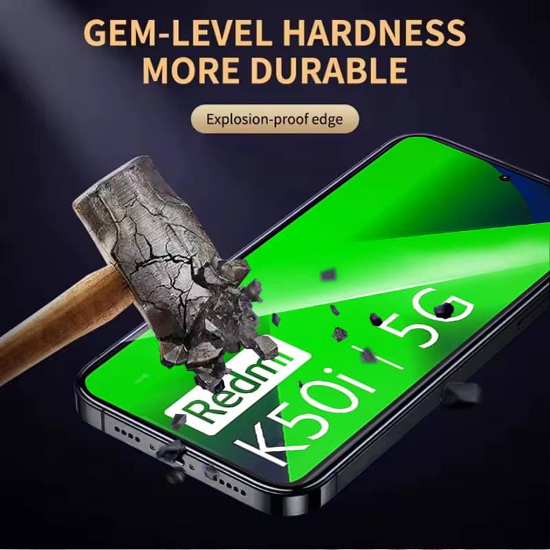 3er-Set gehärtetes Glas Displayschutzfolie für Xiaomi Redmi K50i, transparent, mit Fingerabdruck-Entsperrung und Vollabdeckung - Bild 3