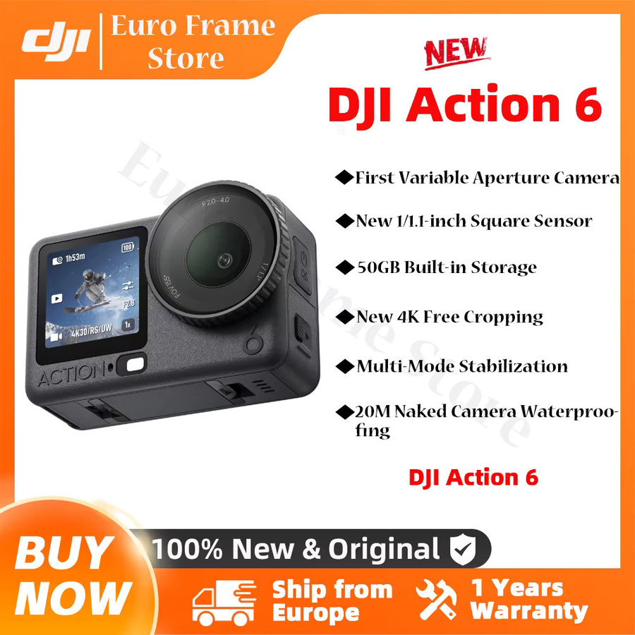 DJI Osmo Action 6 Action-Kamera in Schwarz mit 1/1,1-Zoll-Quadratsensor und variabler Blende für 4K-Aufnahmen - Bild 3