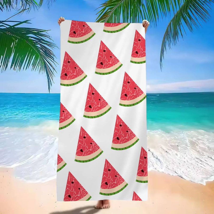 Ka Chen Muda Mikrofaser Strandtuch mit Wassermelonen-Muster, schnelltrocknendes Handtuch für Strand, Pool und Reisen, Breite: 40 cm, Höhe: 60 cm - Bild 5