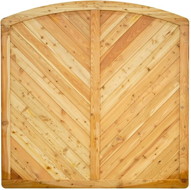 GartenLand Massivzaun NIZZA Gebogen aus Lärche Holz in Braun, blickdicht, B/H: 180 x 180 cm - Bild 1