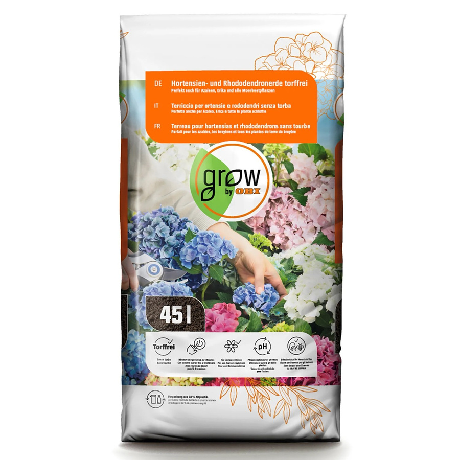 GROW by OBI Torffreie Hortensien- und Rhododendronerde für Moorbeetpflanzen, 45 l - Bild 2