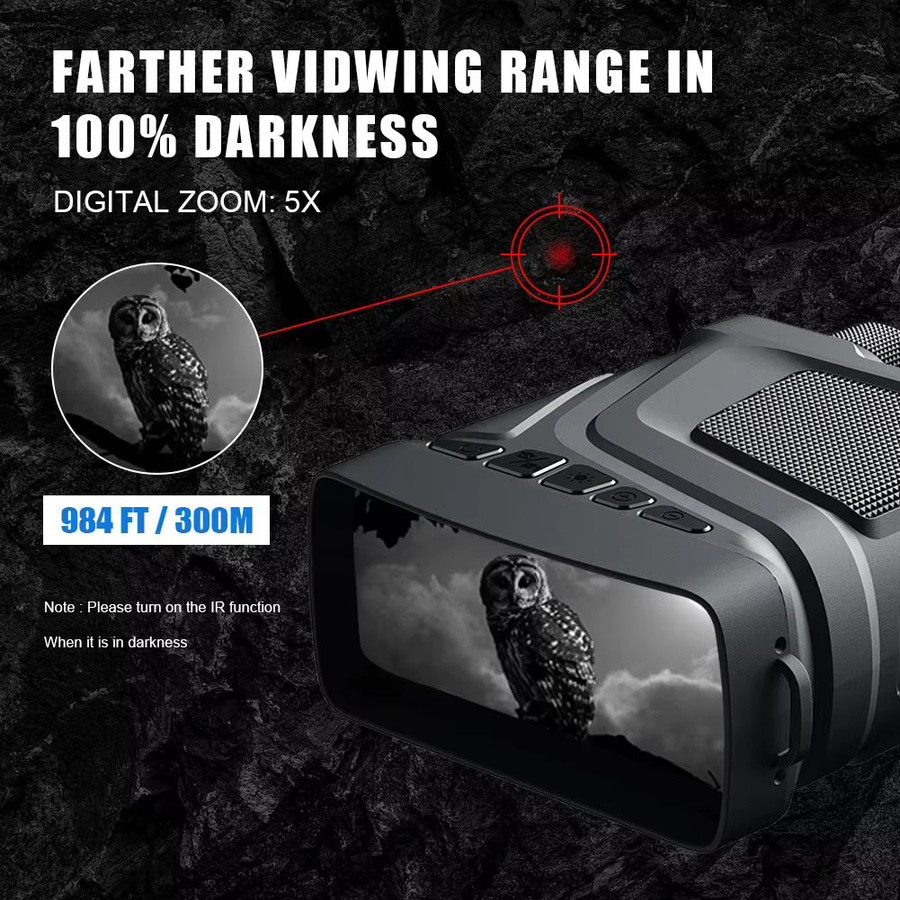 Digitales Infrarot-Nachtsichtgerät mit 5X Zoom und 1080P Auflösung für Jagd und Camping in Schwarz - Bild 4