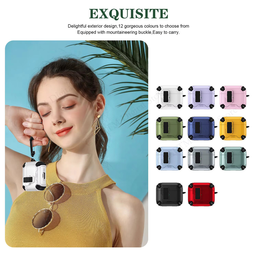Magnetische Schutzhülle für Apple AirPods 1 2 3 4 und Pro 2 mit kreativem Halter und Sturzschutz - Bild 5