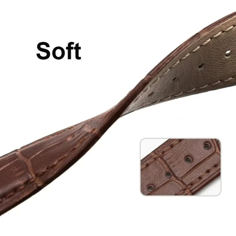 eelhoe Uhrenarmband Leder, Dornschließe, Unisex - Bild 2