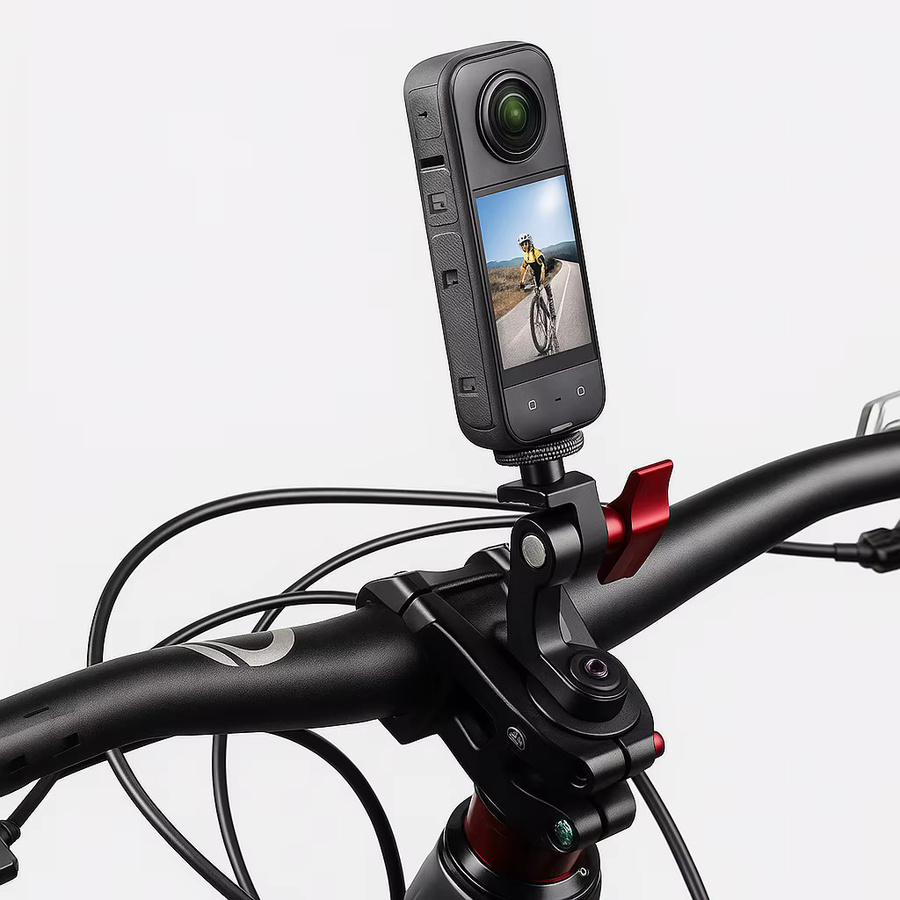 Insta360 Fahrrad-Headset-Halterung mit Carbonfaser-Selfie-Stick und Schalenabdeckung für Insta360 X5, X4, X3 und ACE PRO 2 in Schwarz - Bild 4