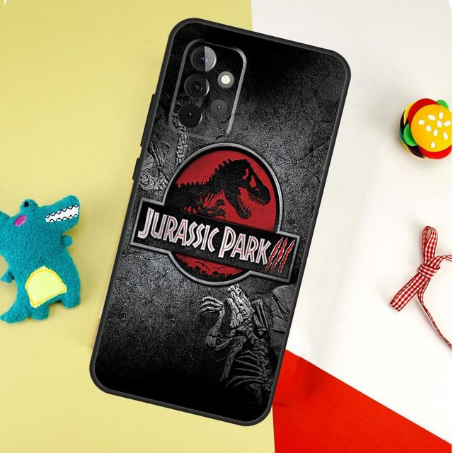 Dinosaurier Welt Jurassic Park Schutzhülle für Samsung Galaxy A54 A34 A24 A14 A12 A22 A32 A42 A52 A72 A52S A51 A71 A13 A53 A22 4G in Schwarz - Bild 1