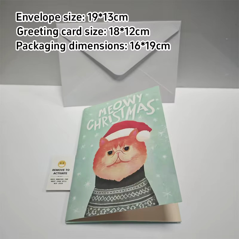 Meowy Weihnachtsmusik-Grußkarten mit Glitzer-Effekt für Kinder und Erwachsene, Mehrfarbig - Bild 2