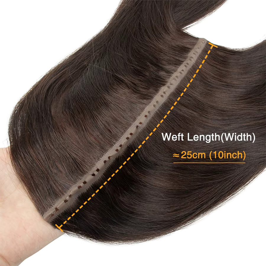 Boymia Remy Echthaar-Extensions, 25cm, Loch-Flat-Weft, Unsichtbar - Bild 3