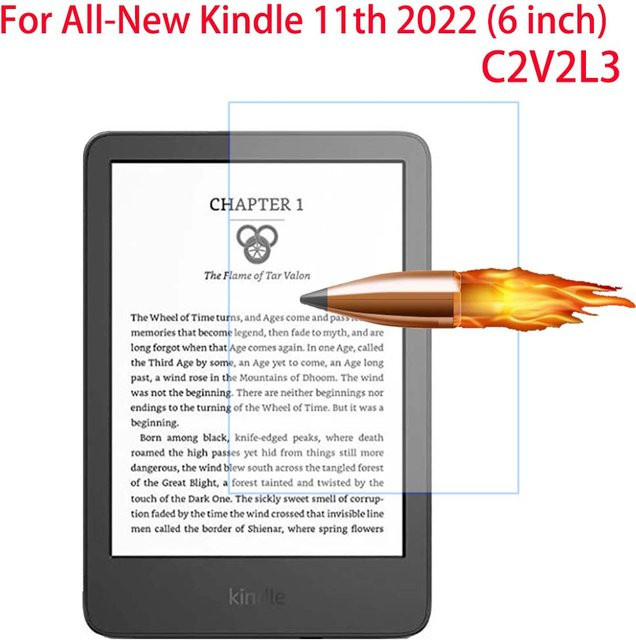 9H gehärtete Displayschutzfolie aus Glas für Kindle 11. Generation 2022 6 Zoll, transparent - Bild 1