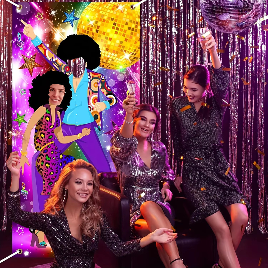 VIKAMA Musik Festival Party Fotorahmen im Retro-Stil für Kindergeburtstage und Disco-Partys, Mehrfarbig - Bild 2