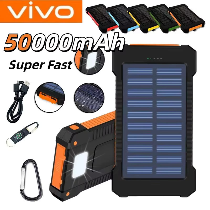VIVO Solar Powerbank mit 50000 mAh Kapazität und 120 W Ultra Schnellladefunktion für Außenbereiche in Schwarz oder Blau - Bild 2