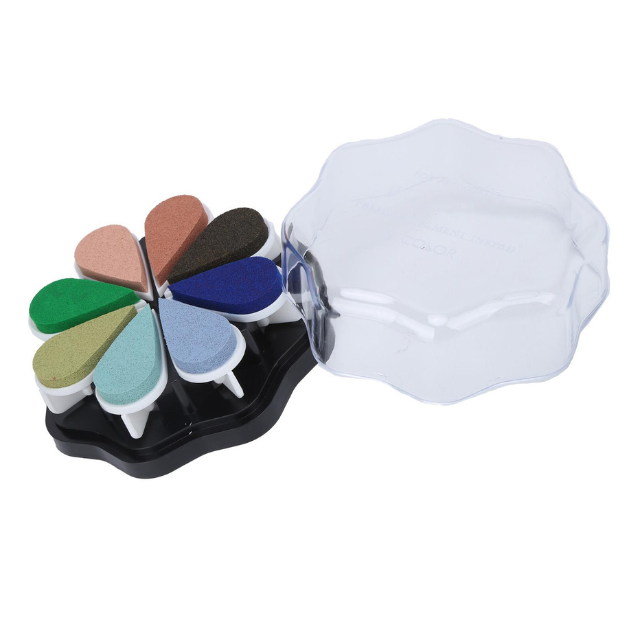 Igeteck Blütenblatt Stempelkissen in 8 Farben, wasserbasiertes DIY Handstempel Druckkissen für Normalpapier, Multicolor - Bild 2