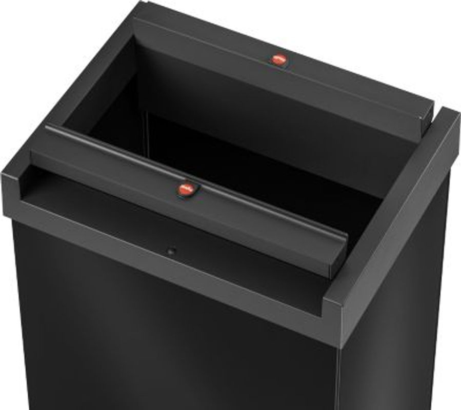 Hailo Big-Box Swing XL Mülleimer mit Schwingdeckel aus Stahlblech, Schwarz, B/T/H: 33,9 x 26,0 x 76,3 cm, 52 l - Bild 4