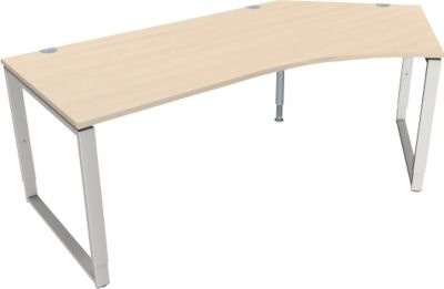 Schäfer Shop Genius Winkelschreibtisch MODENA FLEX mit Bügelfuß, 135°, Ansatz rechts, Ahorn-Dekor, Breite: 216,5 cm - Bild 1