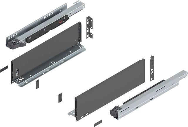 Blum Legrabox Pure Set Schubladenauszug mit Tip-On Vollauszug, Farbe Oriongrau, Tiefe: 450 mm, 1 Paar - Bild 1