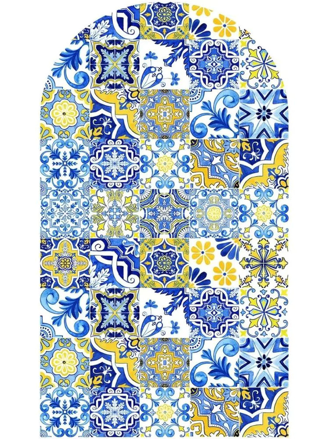 VIKAMA Marokkanische Hintergrundabdeckung mit gewölbtem Design für Babyparty, Geburtstag und Hochzeit, Geometrisches Textil-Dekor, B/H: 120 x 50 cm - Bild 2