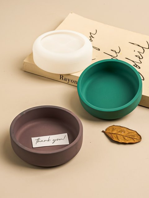 UDOCOOL Silikonform für runde Beton- und Keramikschalen im Nordic-Design zur DIY-Herstellung von Kerzen, Tabletts und Blumentöpfen - Bild 1