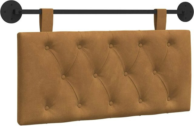 vidaXL Wandmontiertes Polsterpaneel aus Samt in Braun, B/H/T: 90 x 55 x 7 cm - Bild 1