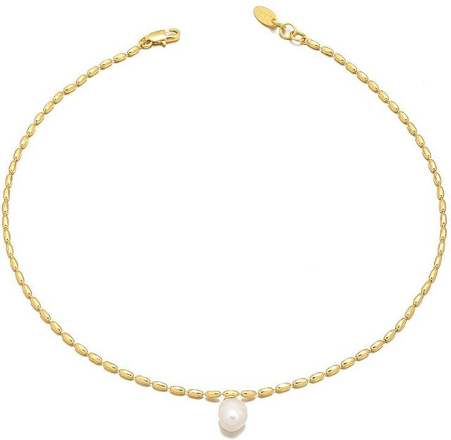 Happypilot Halskette, Perlen, Gold Farbe, beige, Damen - Bild 1