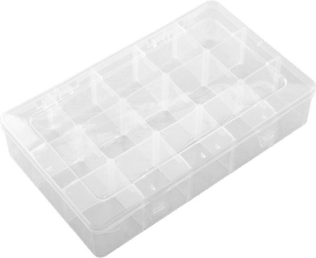 Wosawe Organizer Box aus Kunststoff mit 15 Fächern und Deckel in Weiß und Transparent - Bild 1