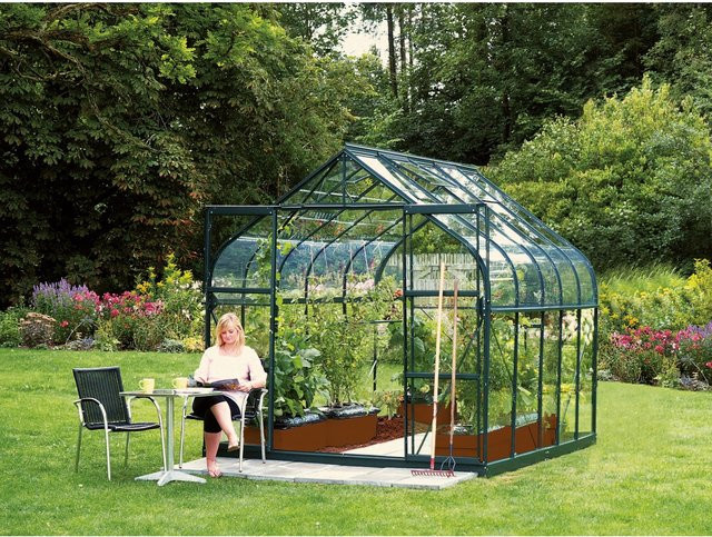 Vitavia Gewächshaus Diana 8300 in Smaragdgrün mit Sicherheitsglas, Aluminium und Fundament, 8,3 m² - Bild 1