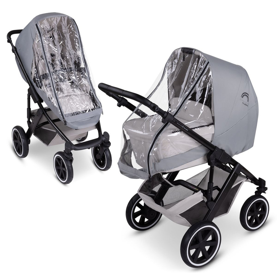 ABC Design Regenschutz 4 Seasons Sport für Kombi-Kinderwagen grau mit Reflexionsfunktion - Bild 3