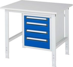 Rau Arbeitstisch Tom KM07 höhenverstellbar, grau, B/T/H: 100 x 80 x 76-108 cm - Bild 1