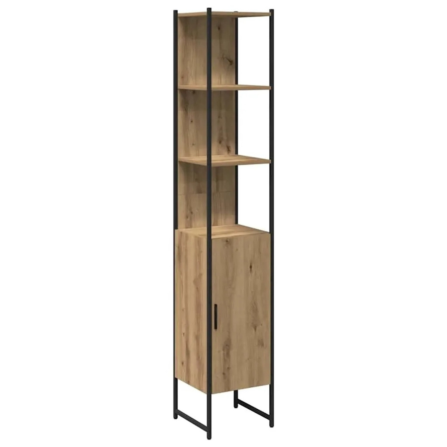 vidaXL Badezimmerschrank mit Regal in Artisan-Eiche, Braun, B/T/H: 33 x 33 x 185,5 cm - Bild 2
