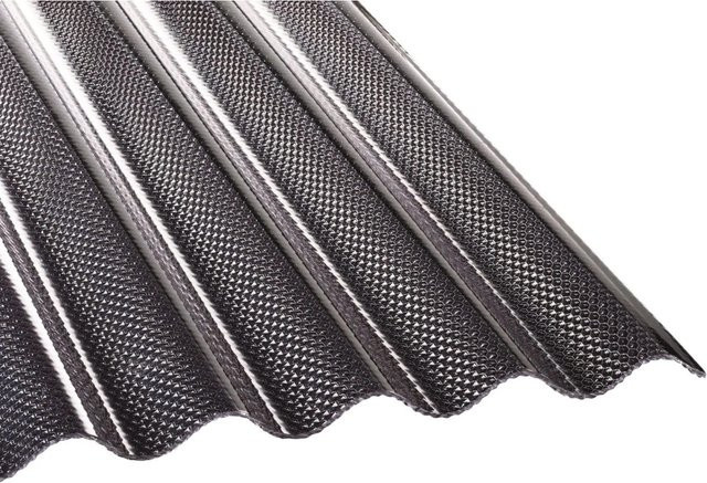 Tejemacro PC-Lichtwellplatte S76/18 aus Polycarbonat in Lichtgrau, B/H/D: 104,5 x 700,0 x 0,28 cm - Bild 1