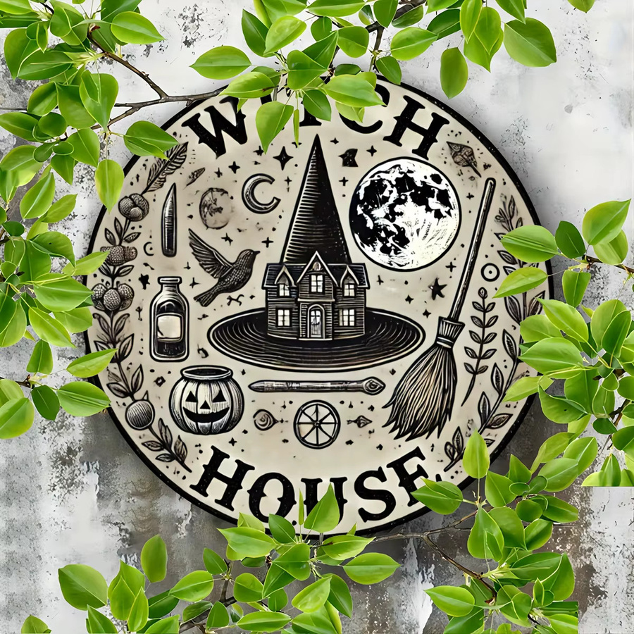 Potdemiel Vintage Witch's House Aluminiumschild Rund, Mehrfarbig, Durchmesser: 20,3 cm - Bild 6