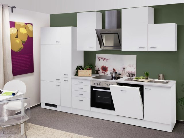 Flex-Well Classic Küchenzeile Wito in Weiß mit Einbaufunktion, Breite: 310 cm, Tiefe: 57 cm, Höhe: 200 cm - Bild 1
