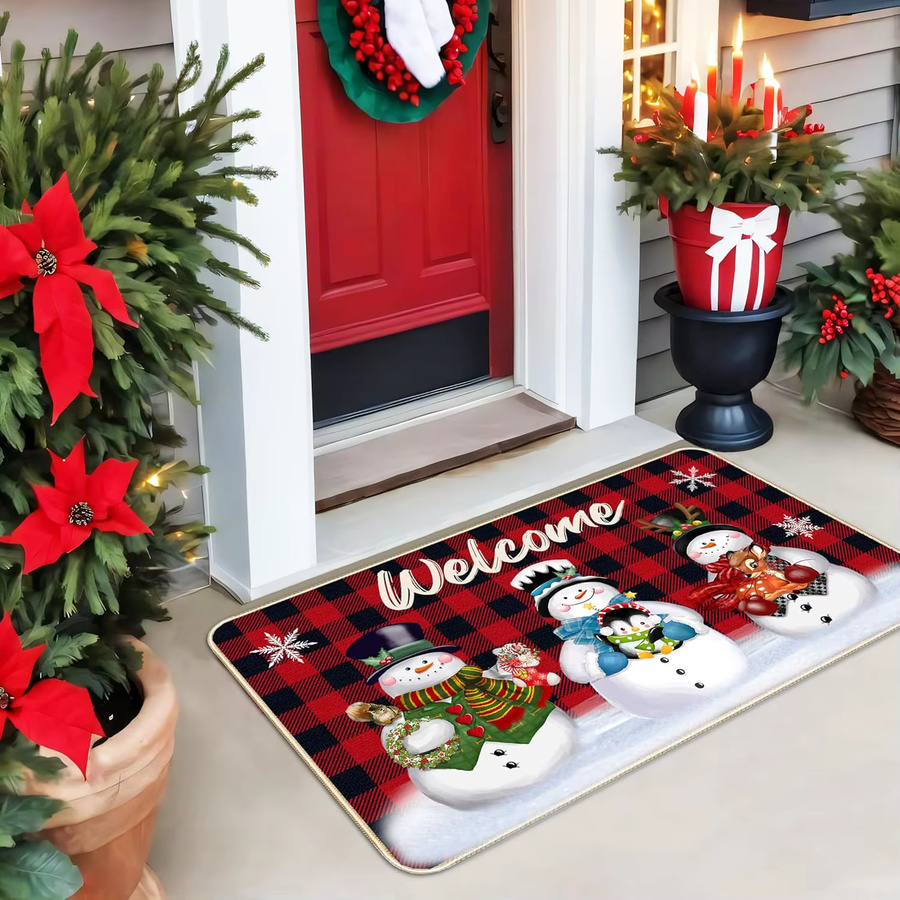 VIKAMA Frohe Weihnachten Fußmatte, rutschfeste Willkommensmatte für den Innenbereich, Mehrfarbig, B/T: 60 x 40 cm - Bild 2