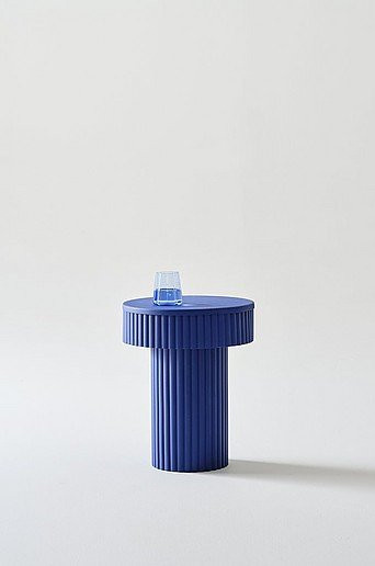 Jotex Winton Beistelltisch modern aus Metall in Blau, Durchmesser: 36 cm, Höhe: 45 cm - Bild 1