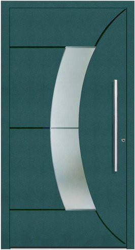 KNOCK Aluminium-Haustür Terra Nova in Moosgrün mit Glaseinsatz und RC2-Schutz, B: 100,0 cm, H: 210,0 cm - Bild 1