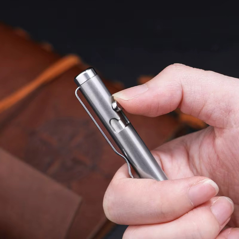 Titanium Alloy Bolt Action Signature Pen G5 Kugelschreiber aus Metall in Silber für Damen und Herren - Bild 5
